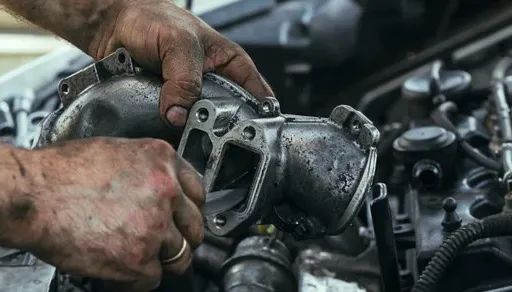 Technician working on a diesel EGR valve – Carkey Masters Nairobi